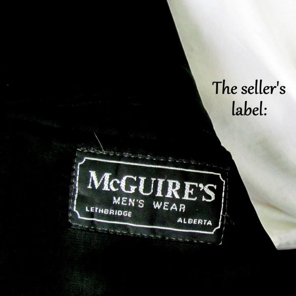 BLACK BLAZER, 44L, SLEEVE 36" SAVILE ROW McGUIRE'S DINNER JACKET, SPORT COAT - Picture 5 of 8